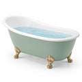 Vasca da bagno freestanding 170 × 75 × 72 cm in acrilico verde salvia con piedini dorati
