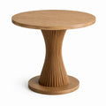 Tavolo rotondo in legno marrone naturale con base centrale scanalata, Ø 100 x H 76 cm