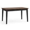 Tavolo da pranzo rettangolare moderno in legno, marrone e nero, 120 × 70 × 75 cm